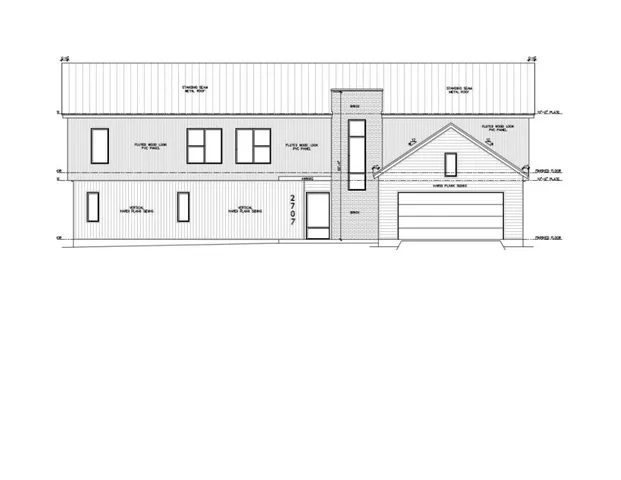 a view of a white building with windows