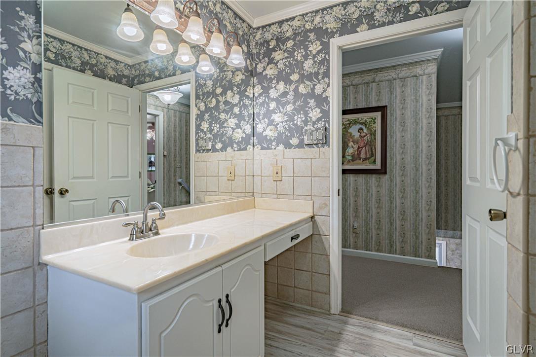 694 Bok Road Nazareth, PA 18064 - Photo 27 of 44 a bathroom with a sink a mirror and a shower