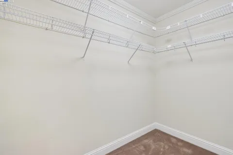 a view of a room with racks on the wall