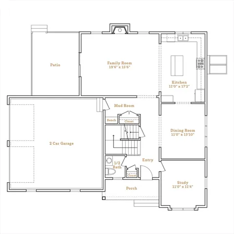 a picture of a room with a bench