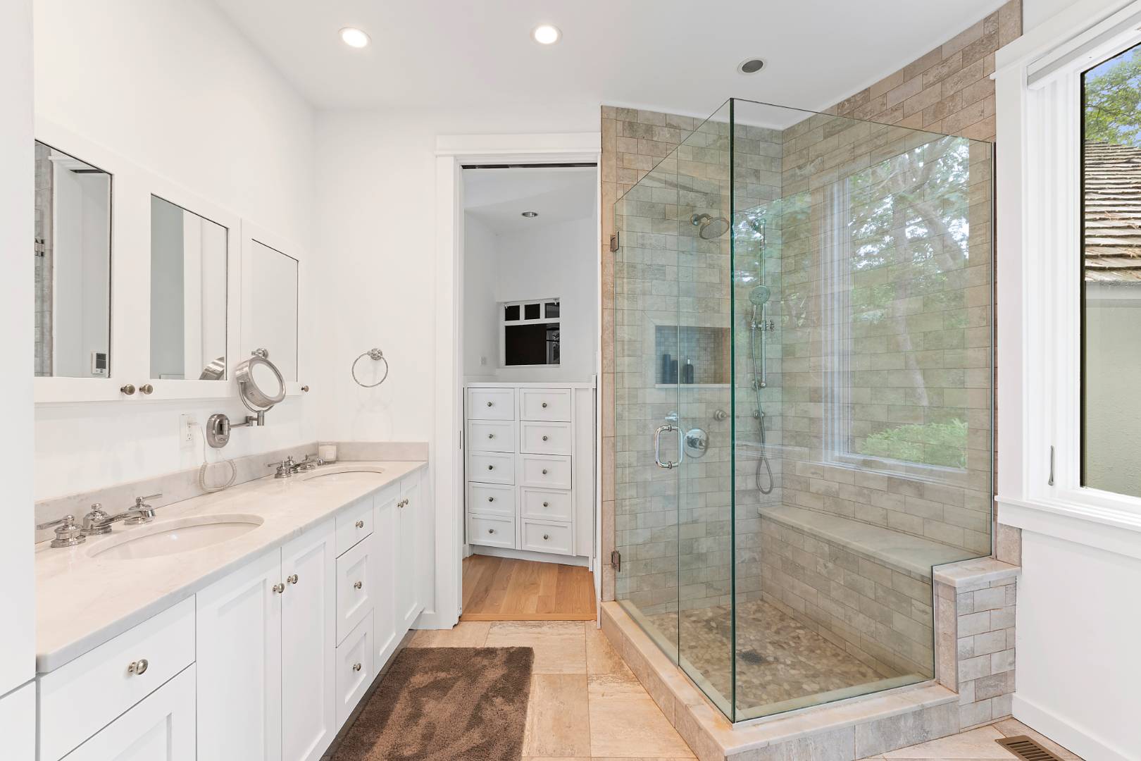 112 Georgica Close Road East Hampton, NY 11937 - Photo 27 of 46 a bathroom with a shower sink and mirror