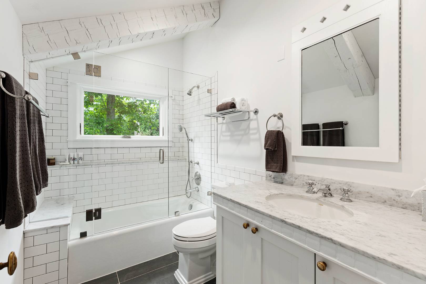 112 Georgica Close Road East Hampton, NY 11937 - Photo 34 of 46 a bathroom with a granite countertop sink toilet and shower