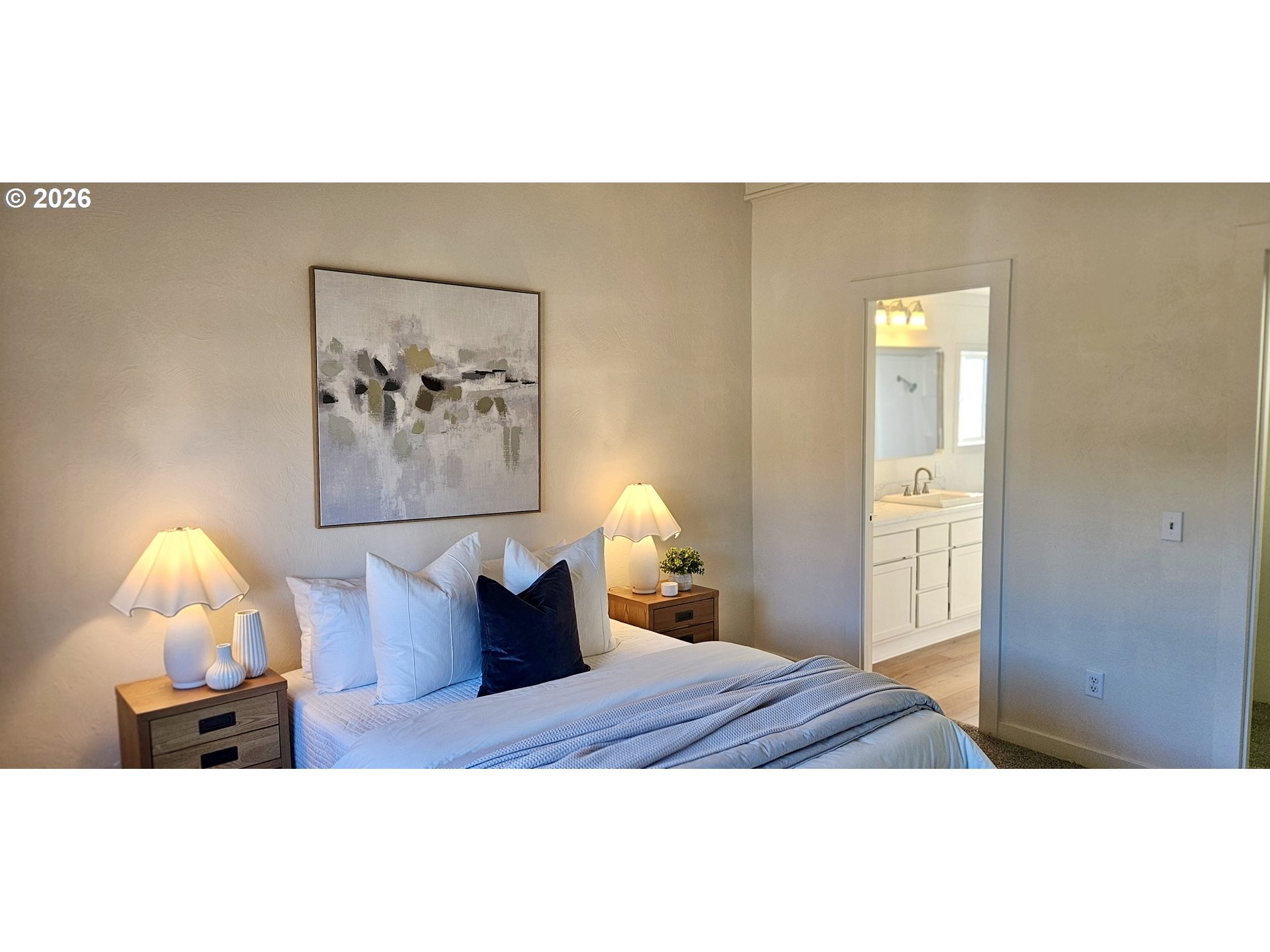 451 Lochaven Avenue Springfield, OR 97477 - Photo 10 of 21 a bedroom with a bed and a painting on the wall