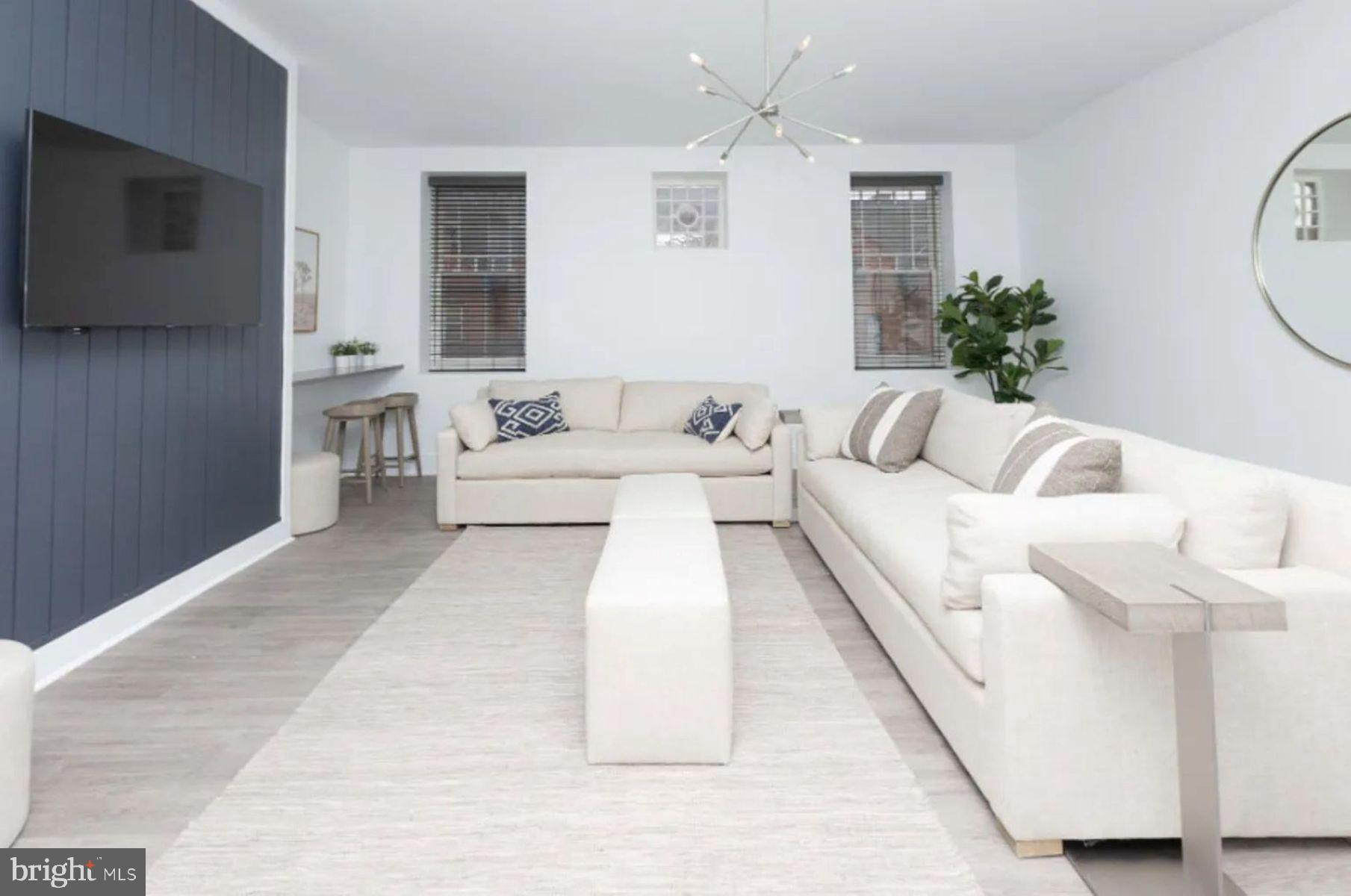 1012 North Calvert Street, Unit 3B Baltimore, MD 21202 - Photo 5 of 9 a living room with furniture and a flat screen tv