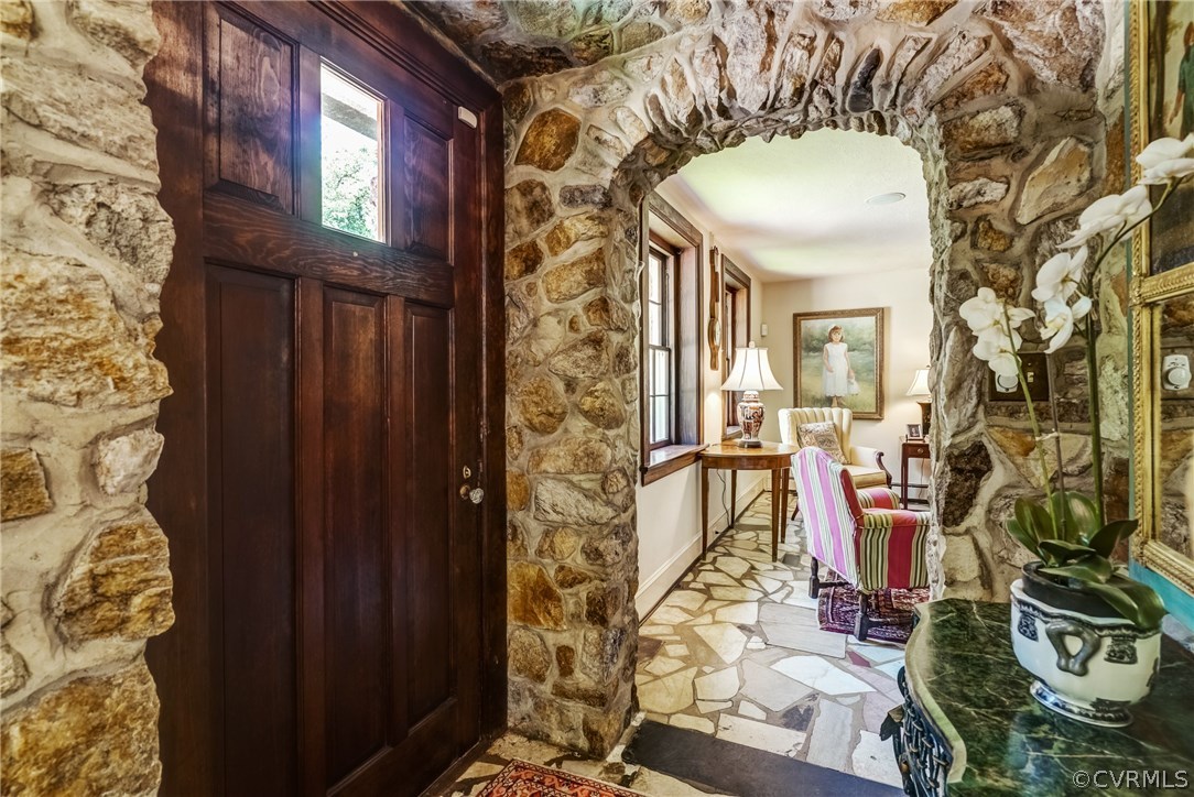 207 Wood Road Henrico, VA 23229 - Photo 13 of 50 Original foyer with double arched stone walls and