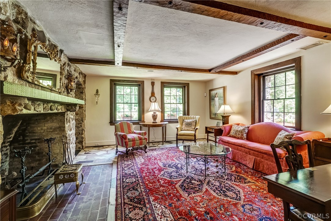 207 Wood Road Henrico, VA 23229 - Photo 14 of 50 Living room with exposed solid stone walls, over-s