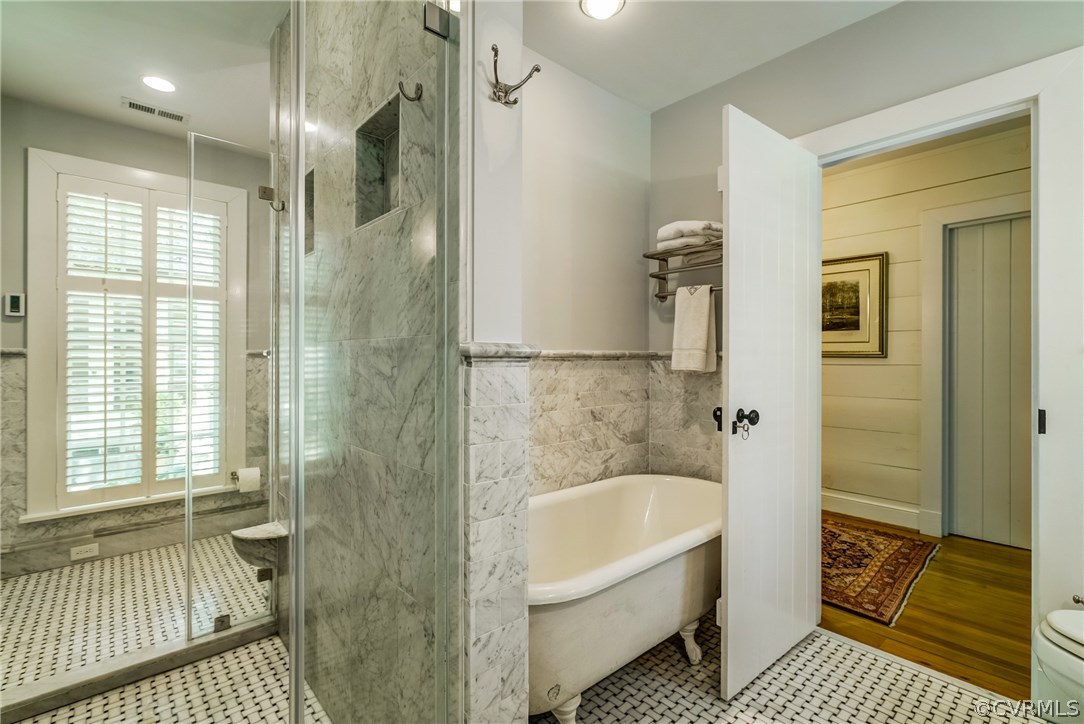207 Wood Road Henrico, VA 23229 - Photo 18 of 50 View of lovely dual master bathroom glass shower a