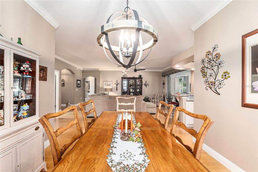 16116 Southwest 15th Court Ocala, FL 34473 - Photo 33 of 81 a living room with fireplace furniture and a chandelier