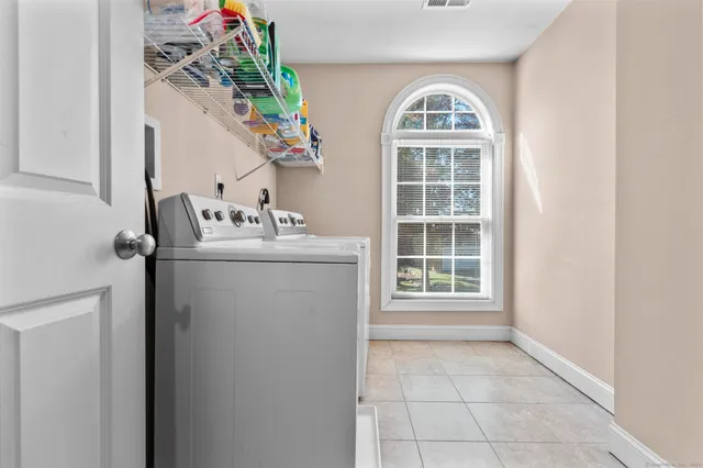 a backyard of a house with lots of green space