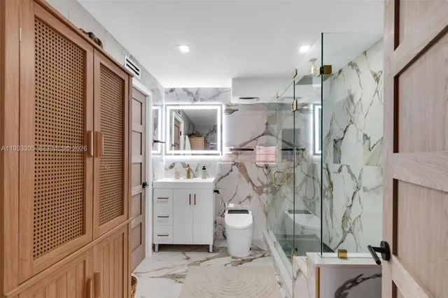 a view of a city that has tall buildings