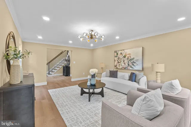 a living room with furniture