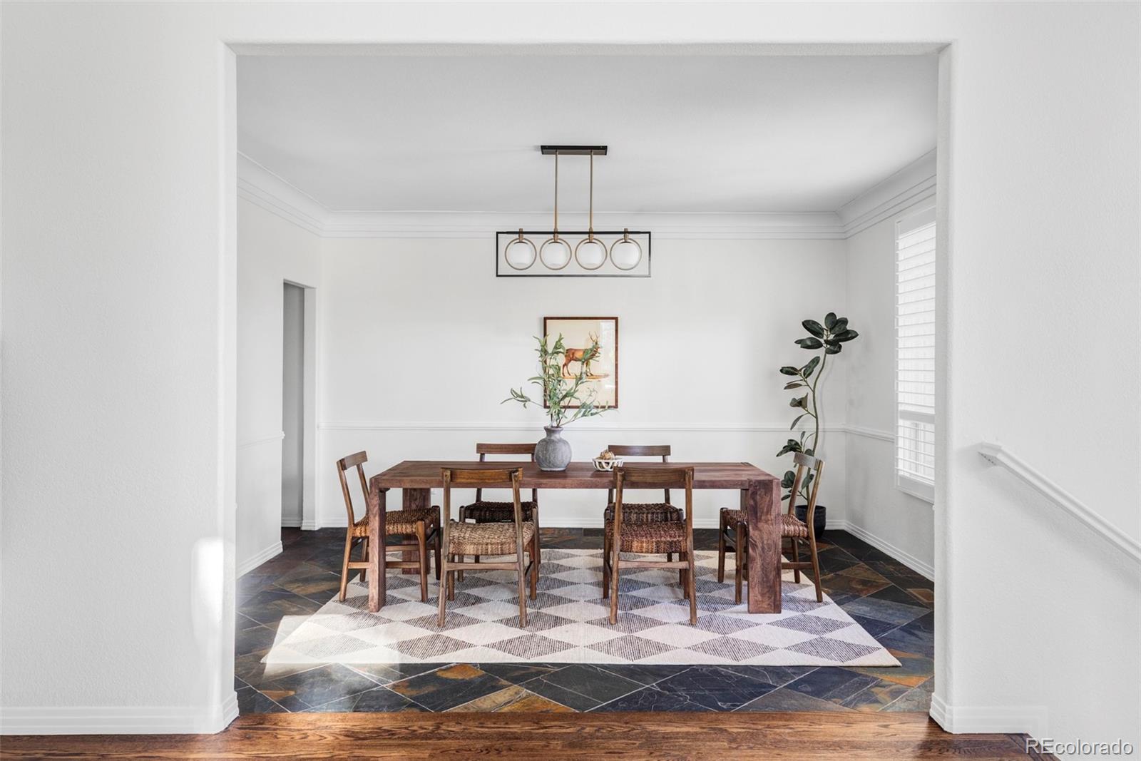 81 North Ranch Road Littleton, CO 80127 - Photo 8 of 50 a view of a dining room with furniture window and wooden floor