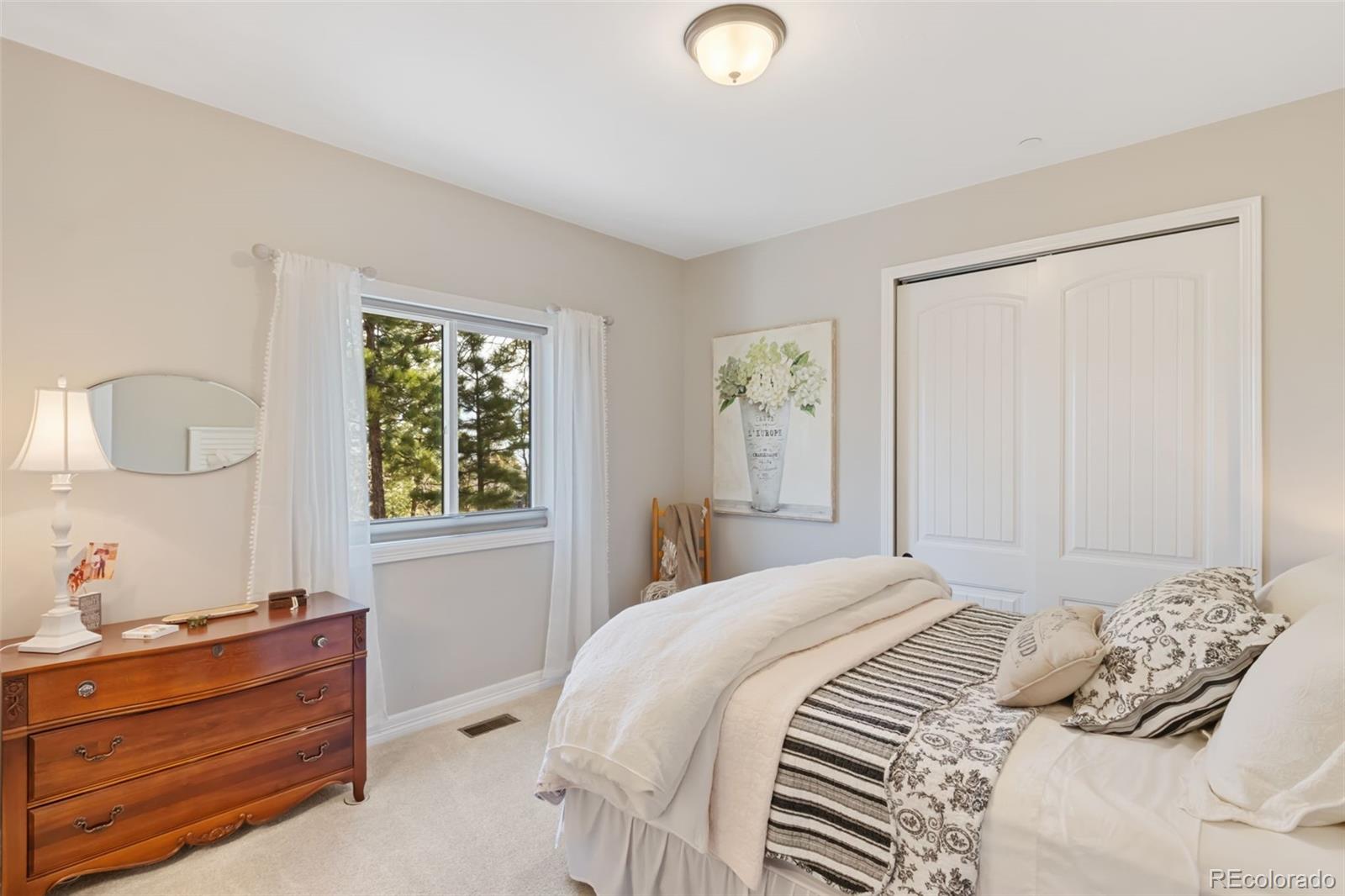 5318 Rocking Tree Grove Colorado Springs, CO 80906 - Photo 22 of 50 a bedroom with a bed and a window
