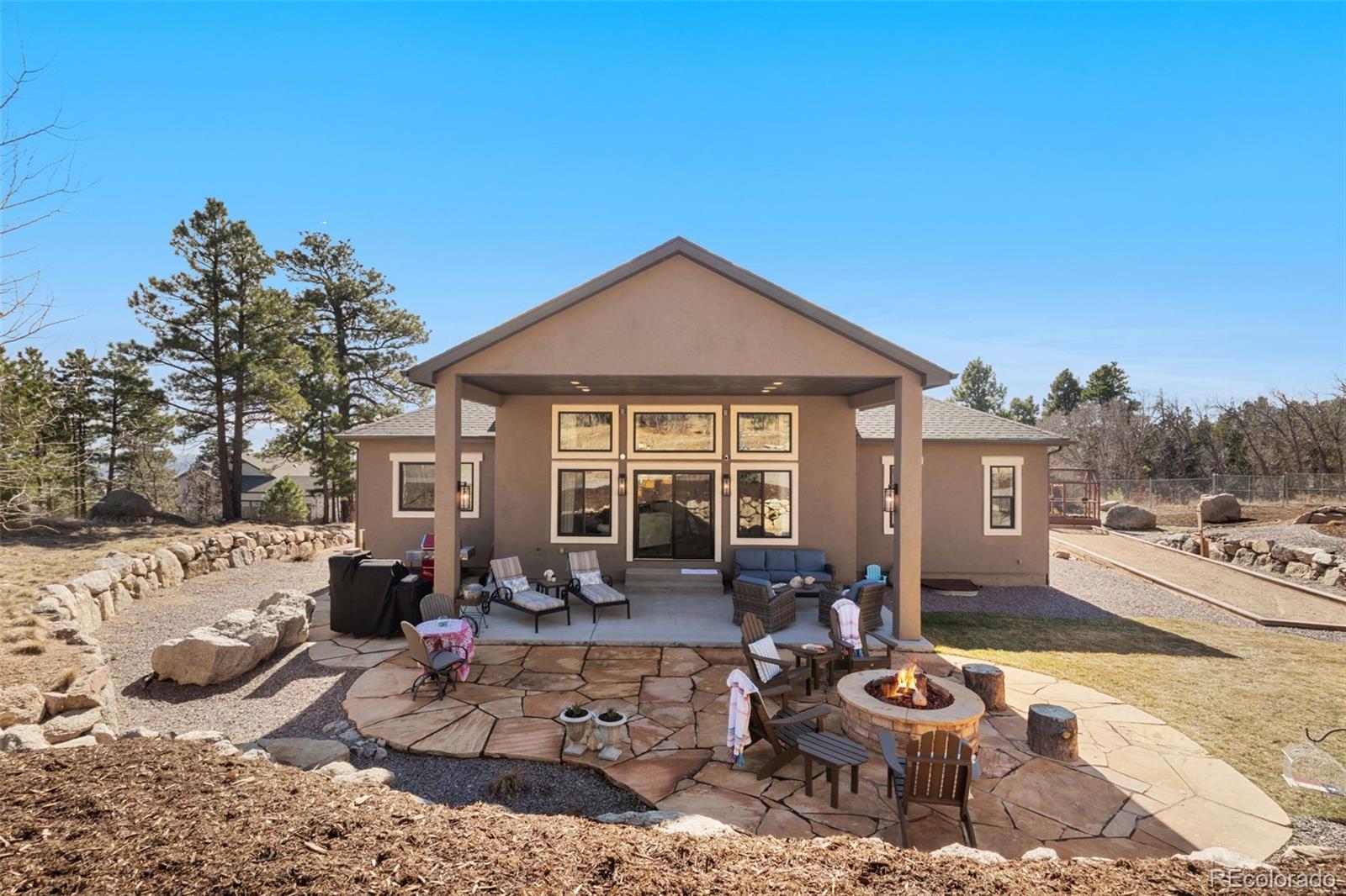 5318 Rocking Tree Grove Colorado Springs, CO 80906 - Photo 39 of 50 a view of a house with backyard and sitting area