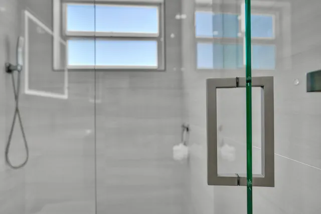 a bathroom with a shower