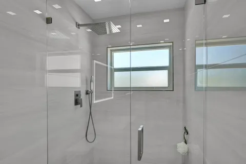 a bathroom with a shower