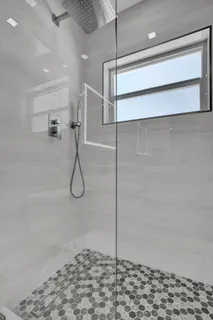 a bathroom with a shower