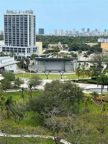 a view of a city with tall buildings