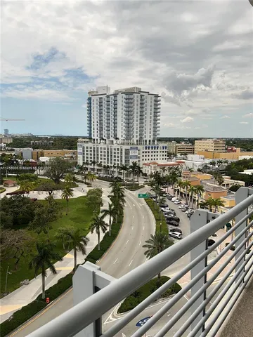 a view of a city from a balcony