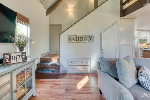 a living room with furniture and a couch