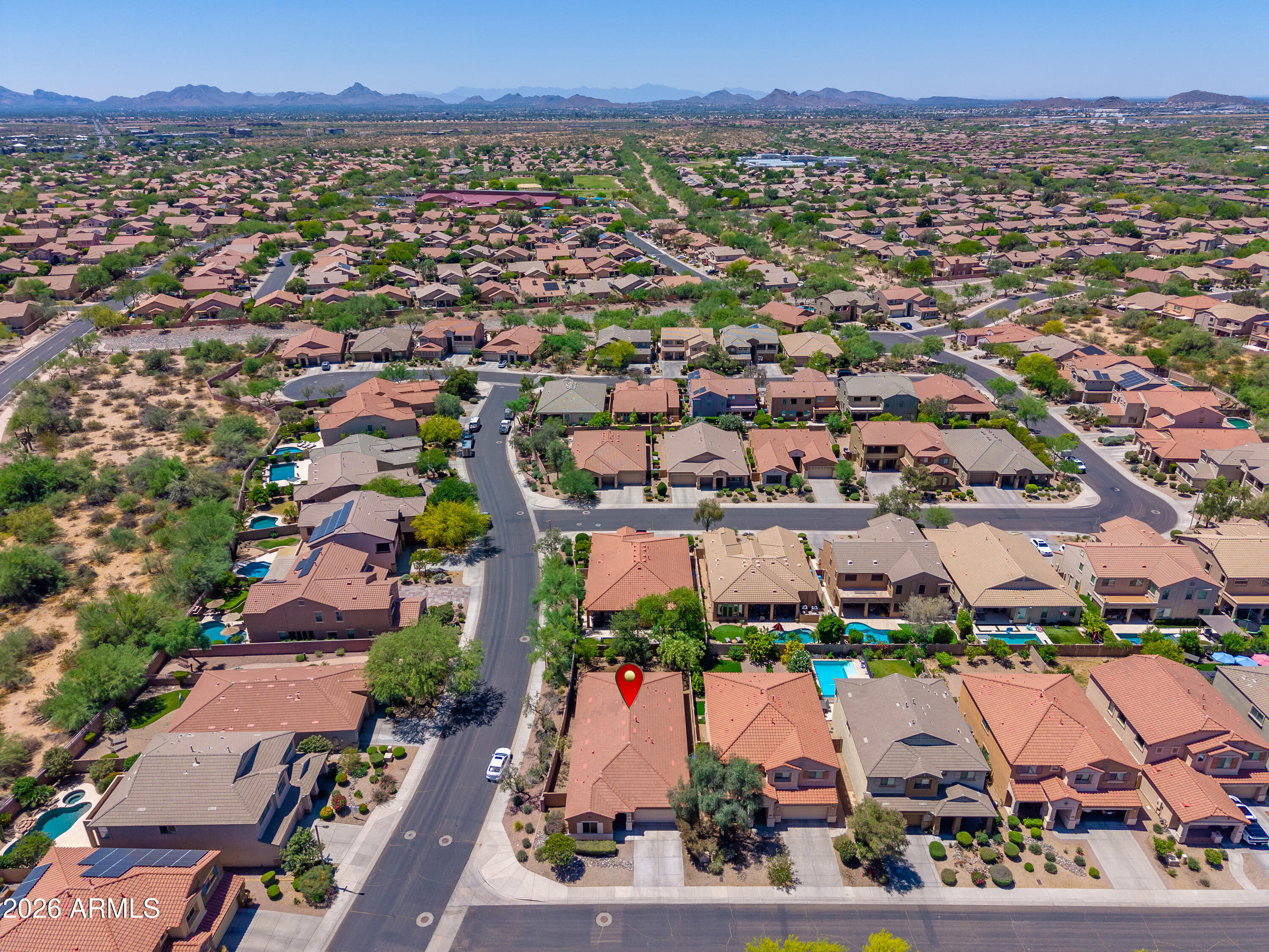 4317 East Folgers Road Phoenix, AZ 85050 - Photo 37 of 40 an aerial view of residential houses with outdoor space