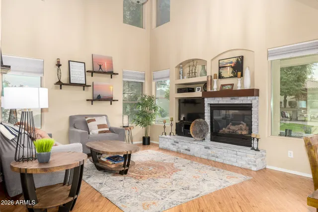 a living room with furniture and a couch