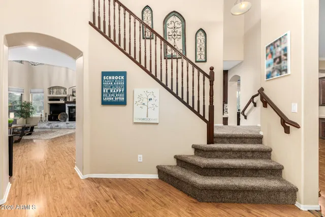a view of a hallway with entryway