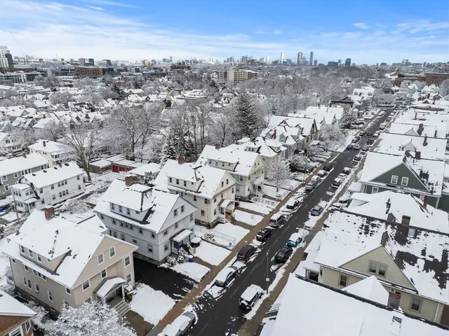 an aerial view of a city