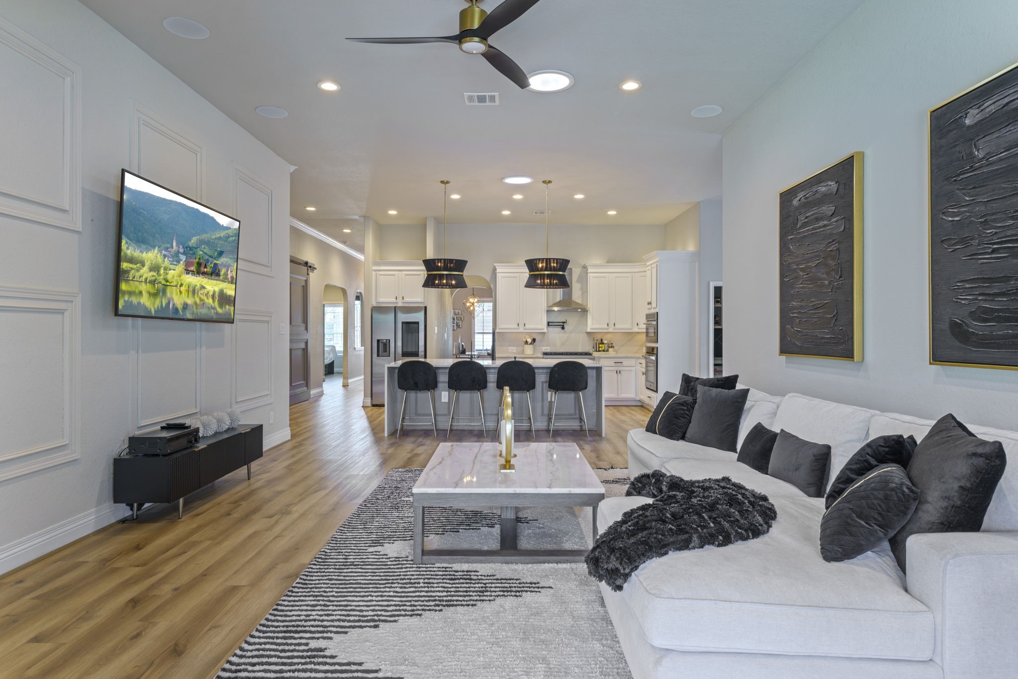 15 Inland Prairie Drive Tomball, TX 77375 - Photo 30 of 46 A view into the living room and kitchen from the back door.