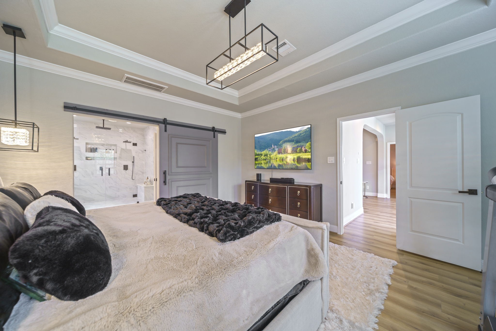 15 Inland Prairie Drive Tomball, TX 77375 - Photo 35 of 46 Another view of the bedroom looking into the hallway and the bathroom.