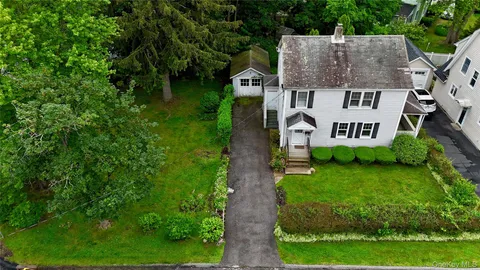 an aerial view of a house