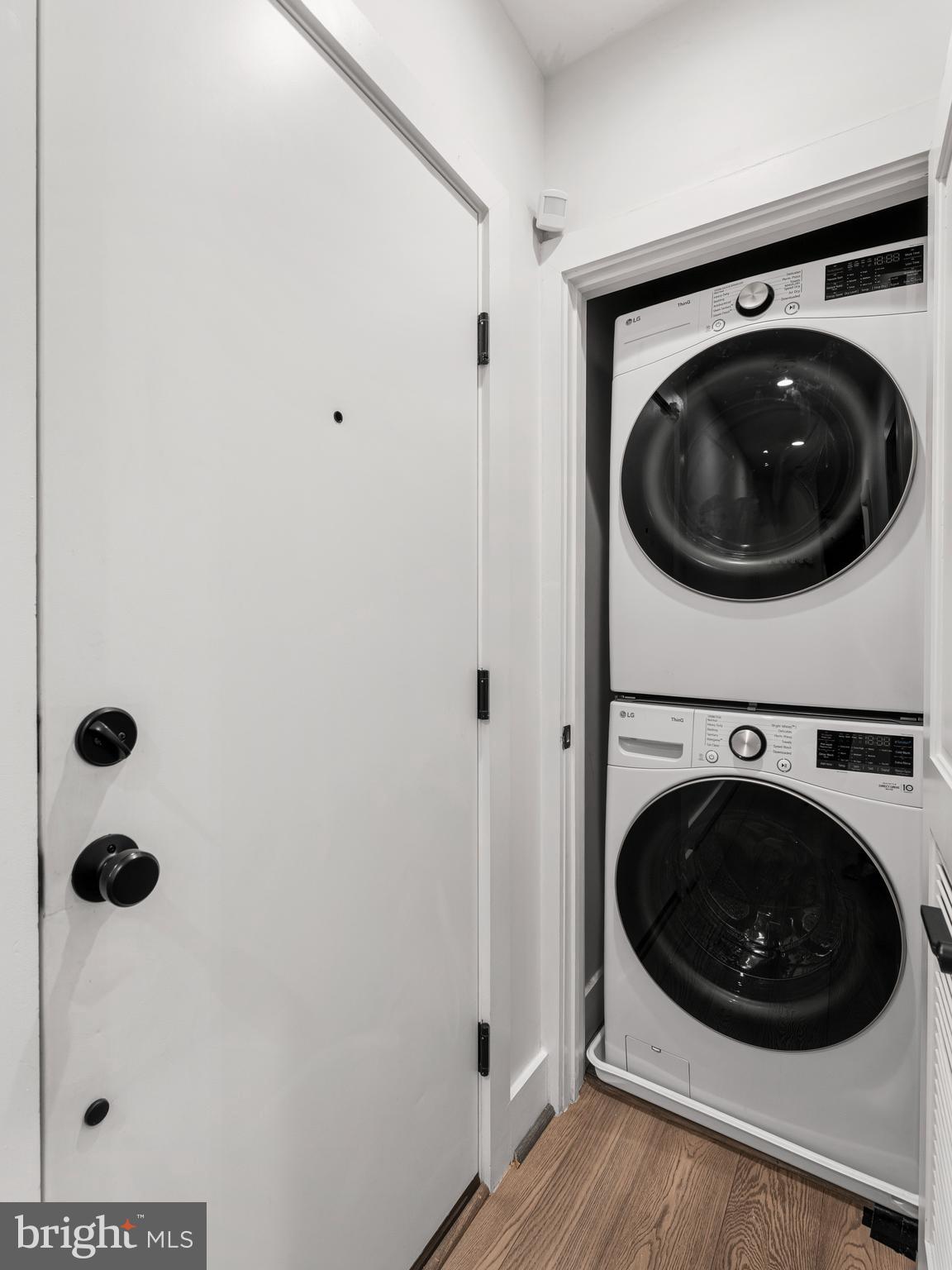 1120 Penn Street Northeast, Unit 2 Washington, DC 20002 - Photo 8 of 14 a view of a hallway with washer and dryer