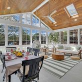 a outdoor living space with furniture and garden view