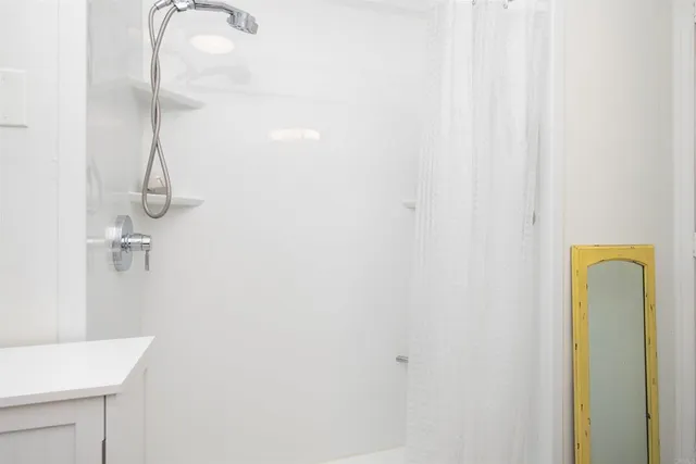 a bathroom with a shower