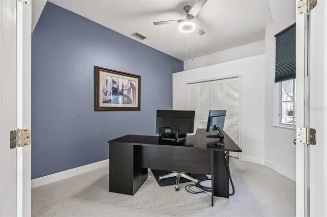 a view of a room with racks on the wall