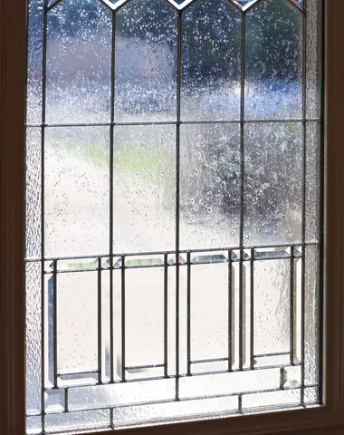 a view of a glass door