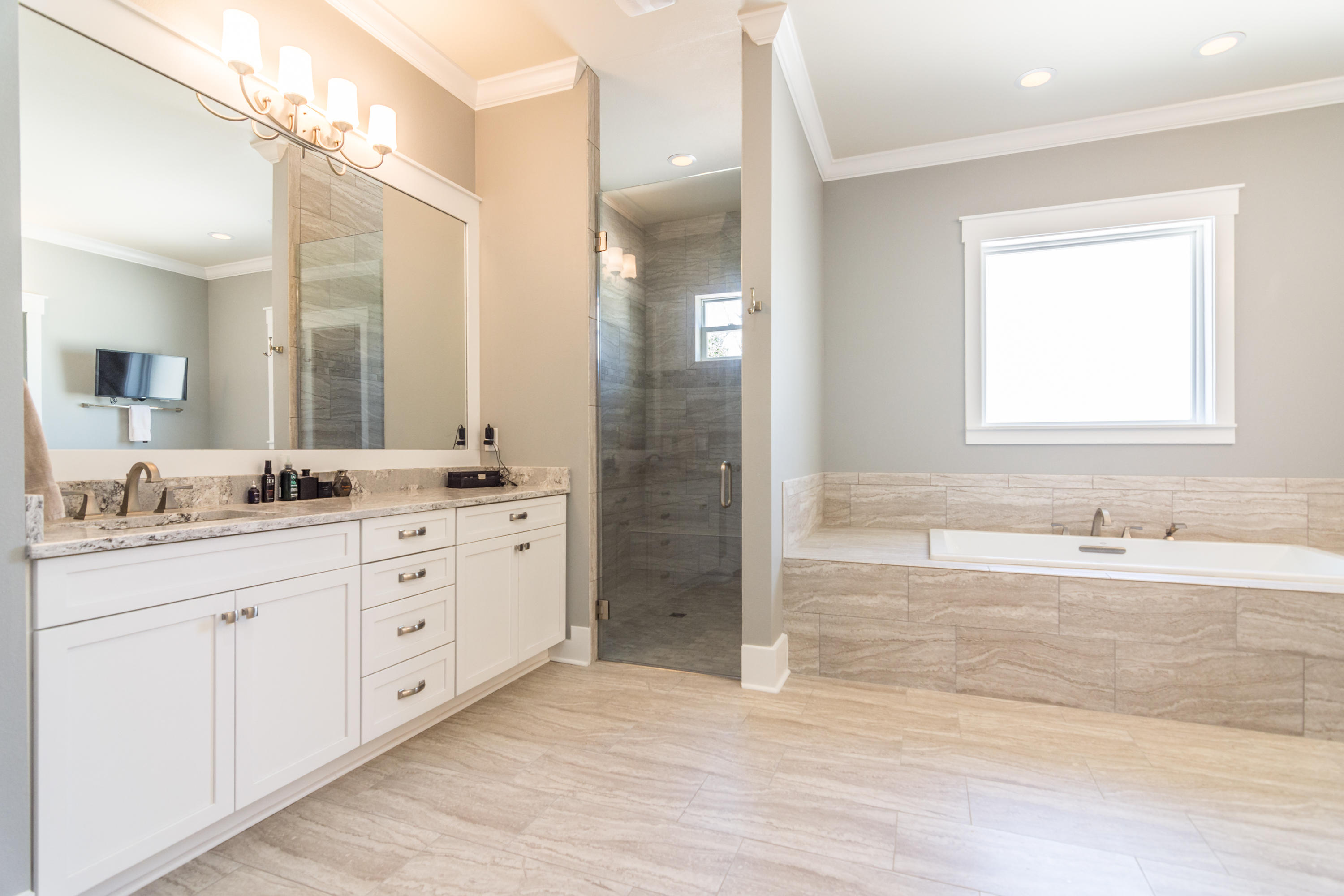 1738 Vinson Ray Road Baker, FL 32531 - Photo 21 of 50 a bathroom with a granite countertop sink mirror and a