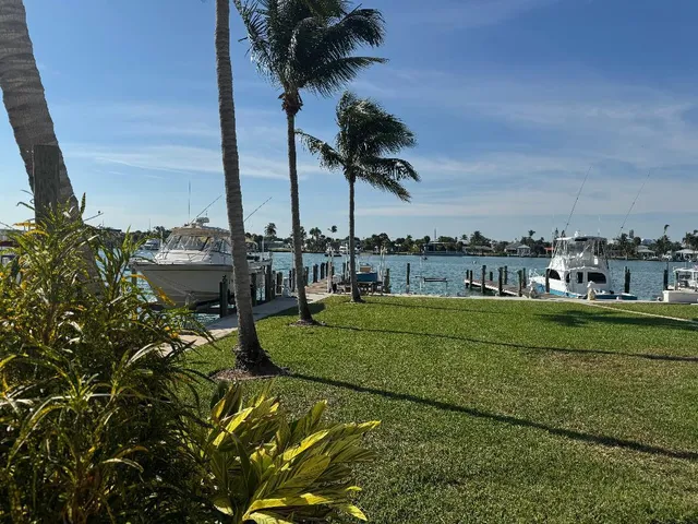a view of a lake with a big yard
