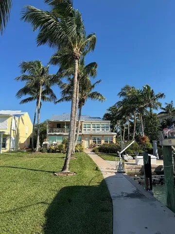 a view of a yard with a slide