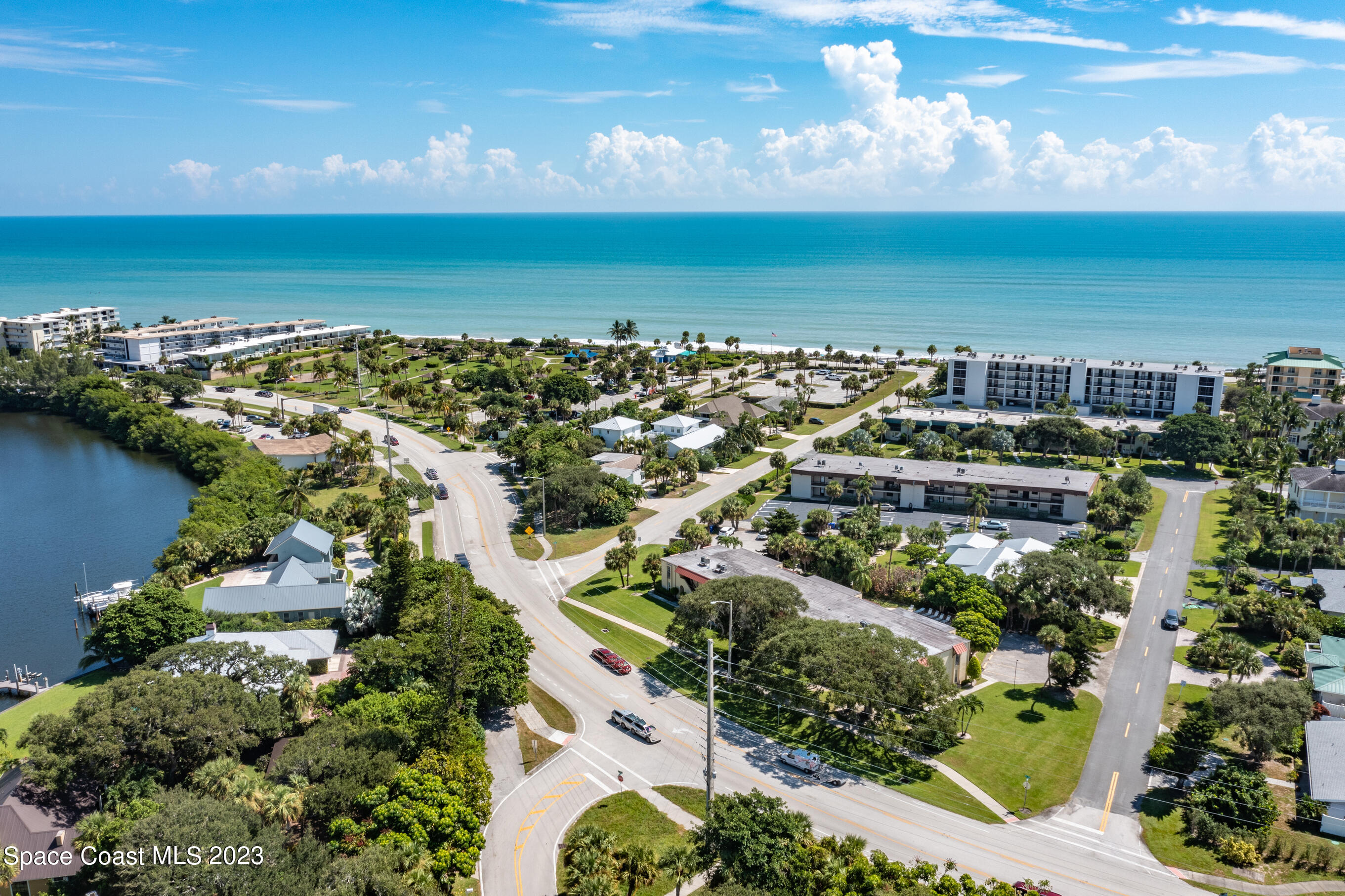 4150 Florida A1A, Unit 104 Vero Beach, FL 32963 - Photo 29 of 30 an aerial view of ocean and residential houses with outdoor space