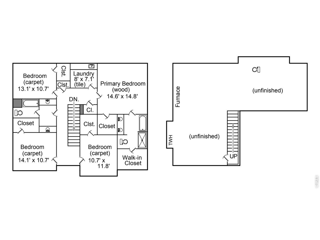 938 Signal Court Timnath, CO 80547 - Photo 50 of 50 Second Floor + Basement - Floor Plan