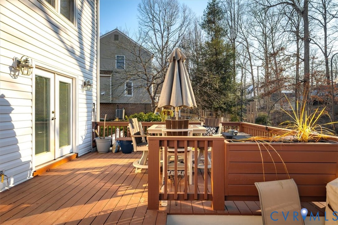 2604 Brookforest Terrace Midlothian, VA 23112 - Photo 42 of 49 a view of a patio with table and chairs and floor to ceiling window