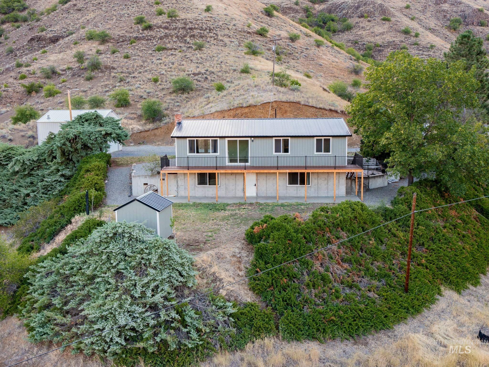 Aerial view of sparsely populated area with a desert landscape
