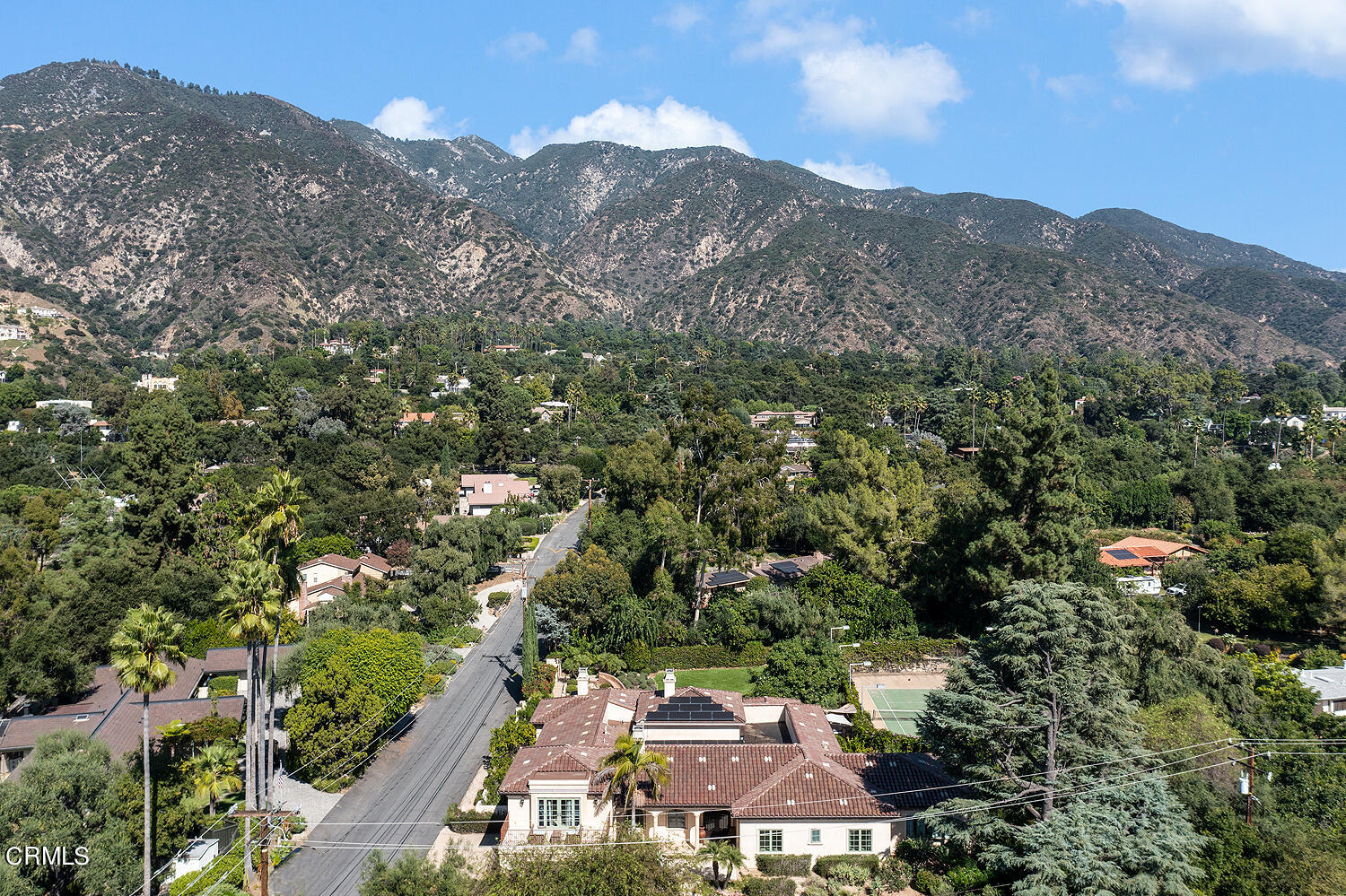 1610 Kinneloa Mesa Road Pasadena, CA 91107 - Photo 67 of 72 an aerial view of residential houses with outdoor space and trees