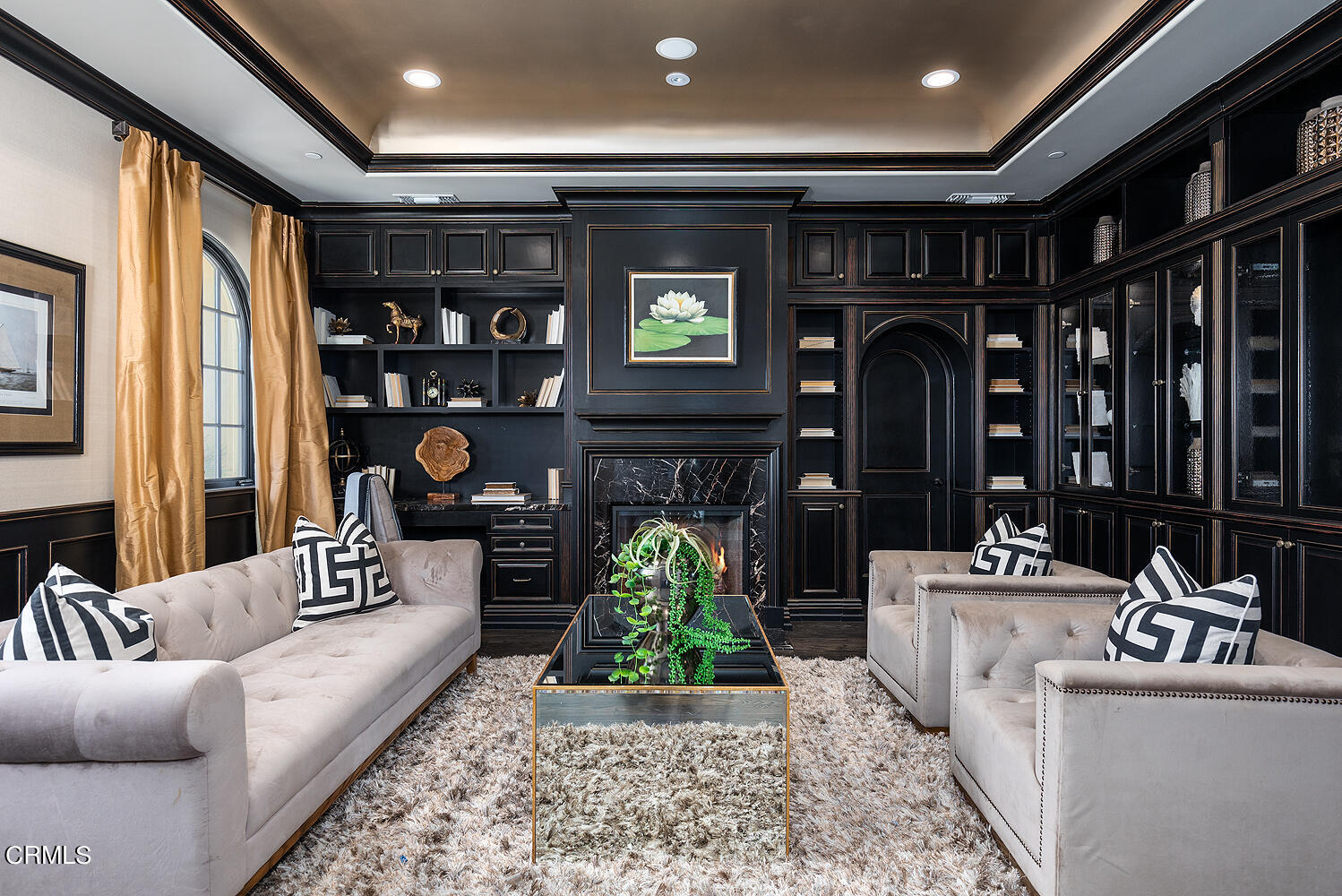 1610 Kinneloa Mesa Road Pasadena, CA 91107 - Photo 7 of 72 a living room with furniture and a fireplace