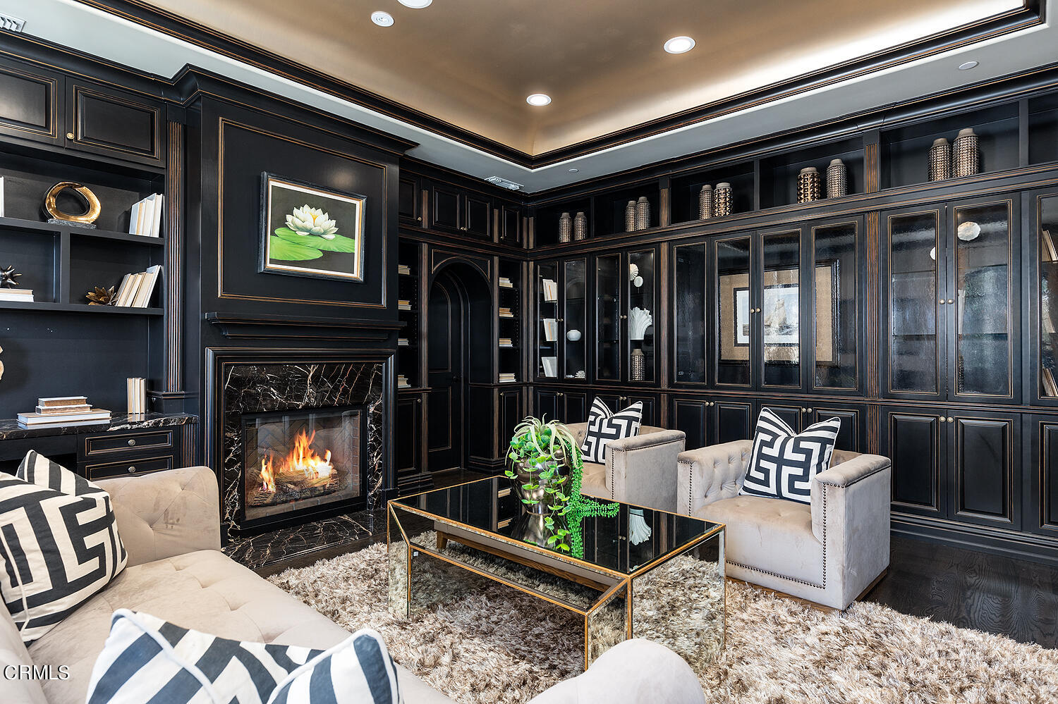 1610 Kinneloa Mesa Road Pasadena, CA 91107 - Photo 9 of 72 a living room with furniture and a fireplace