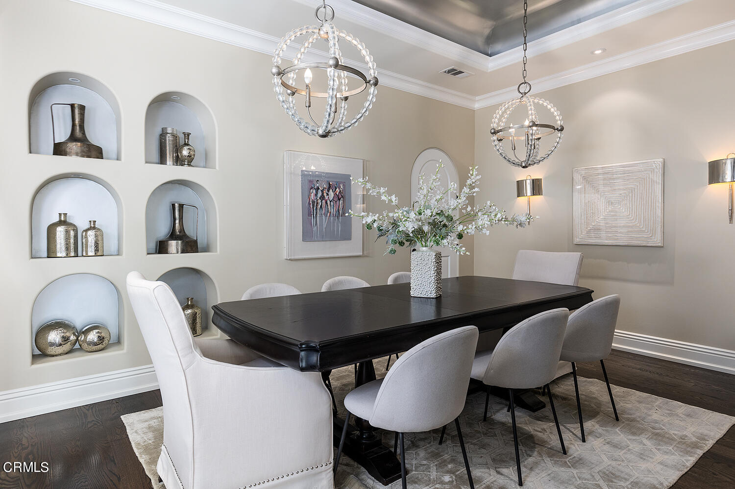 1610 Kinneloa Mesa Road Pasadena, CA 91107 - Photo 10 of 72 a view of a dining room with furniture and chandelier