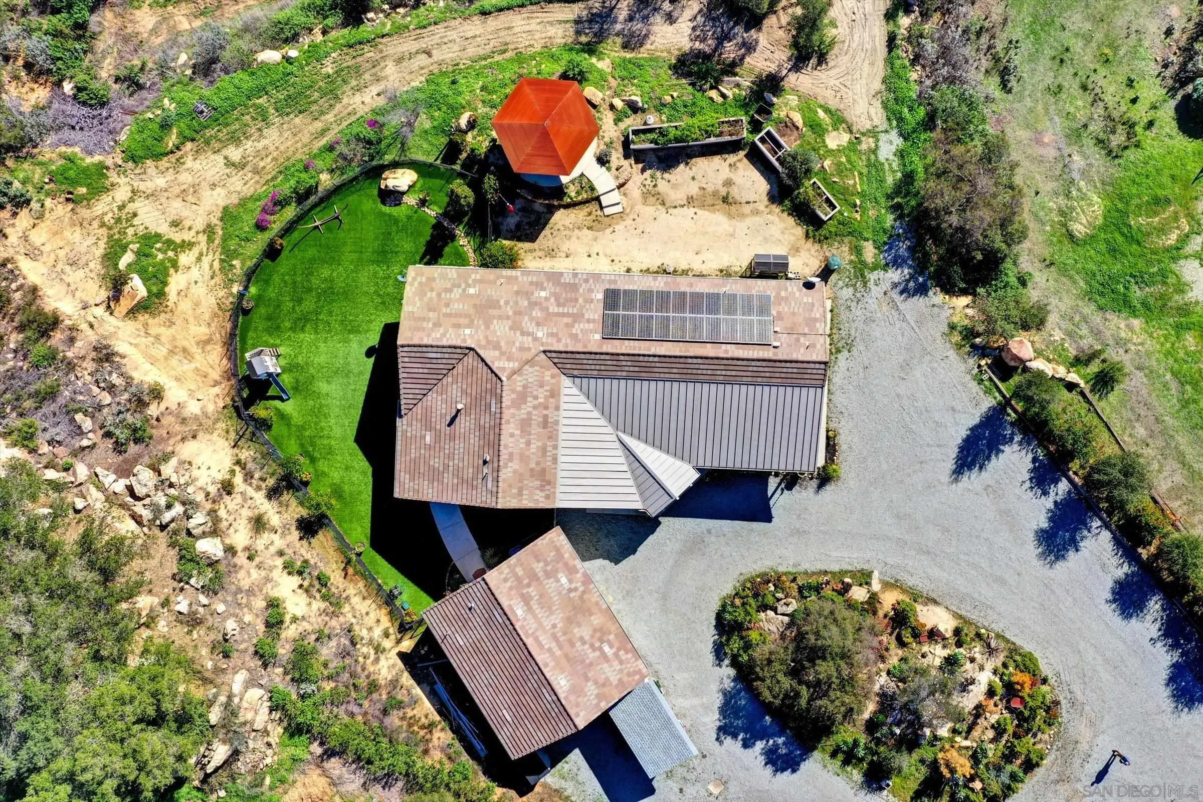 11611 Rancho Heights Road Pala, CA 92059 - Photo 41 of 43 an aerial view of a house having yard