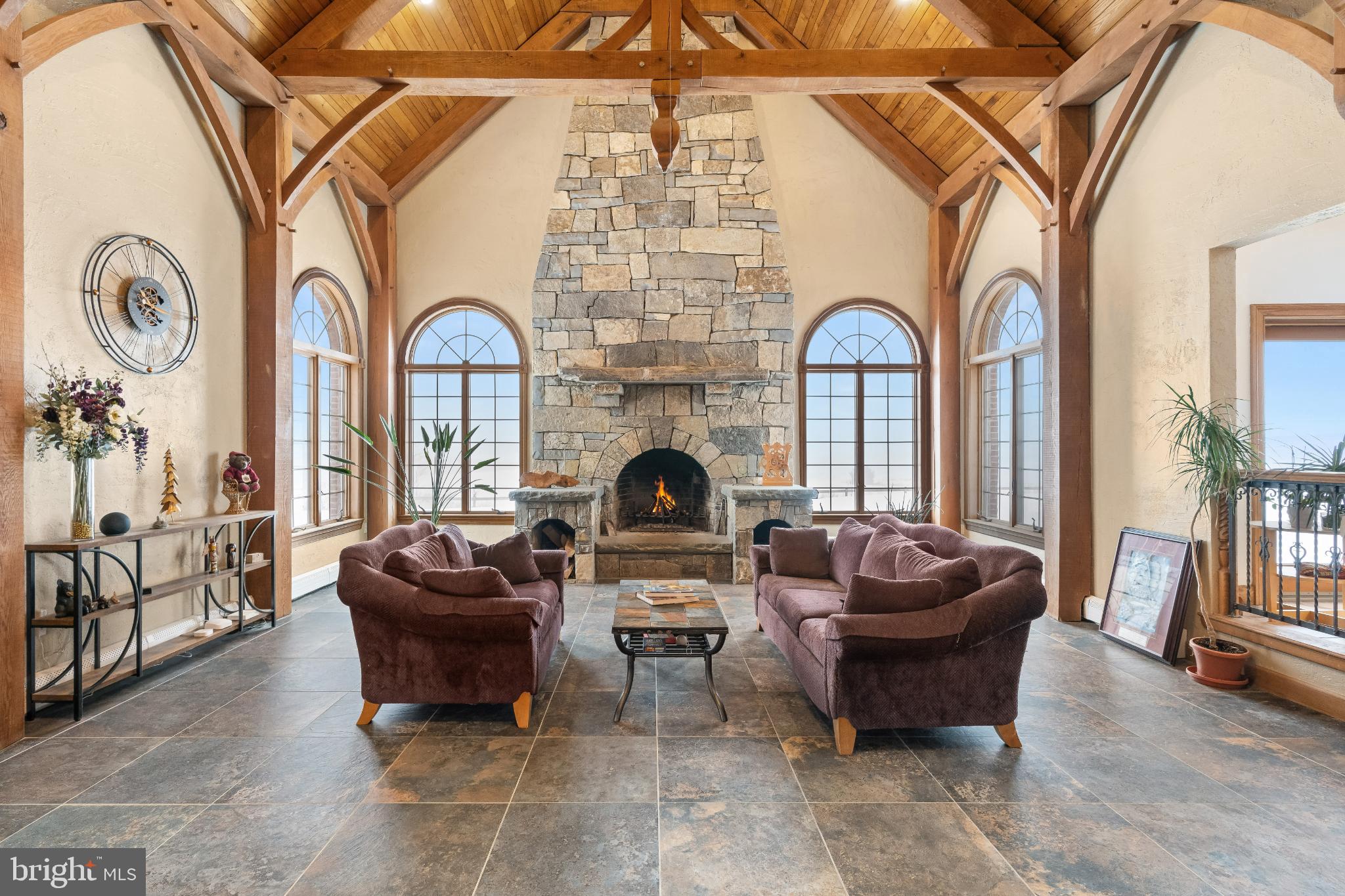 216 Merwinsburg Road Effort, PA 18330 - Photo 16 of 75 Spacious living area with stunning stone firepl...