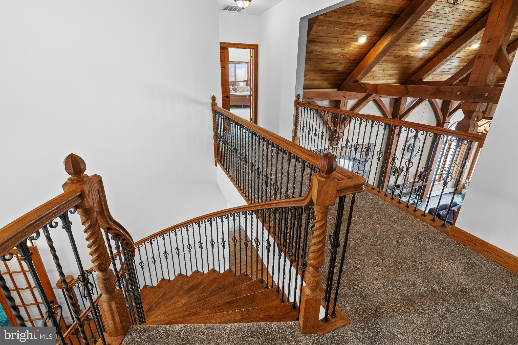 216 Merwinsburg Road Effort, PA 18330 - Photo 28 of 75 Elegant staircase with intricate woodwork.